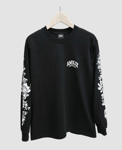 ［平本蓮着用］AMNJXロンT黒LサイズTシャツ/カットソー(七分/長袖)